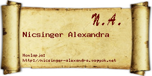 Nicsinger Alexandra névjegykártya